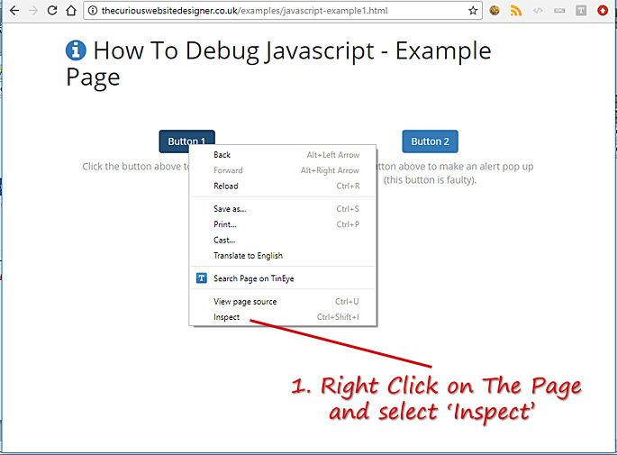 Right Click anywhere on the page and select 'inspect'